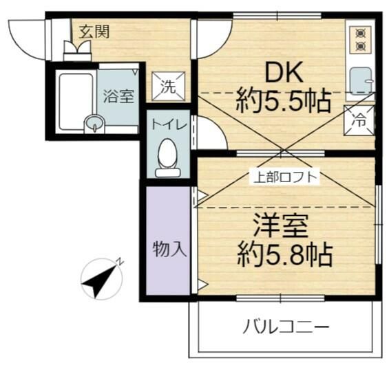 コーポ温水 202号室 間取り