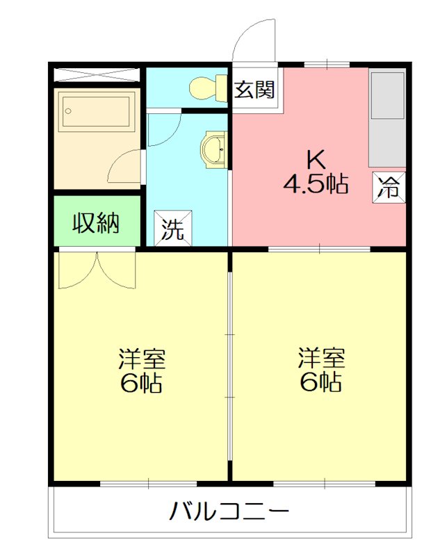 第二アサヒハイツ 102号室 間取り