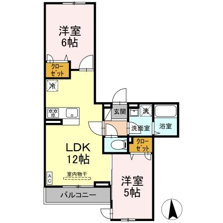 ブリーズコースト　A 202号室 間取り