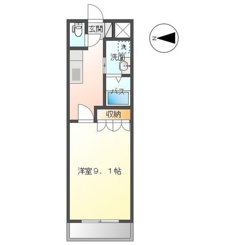 ＡＱＵＡ　ＢＬＯＷ（アクアブロー） 101号室 間取り