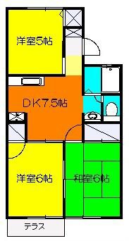 サンハイム韮山 102号室 間取り