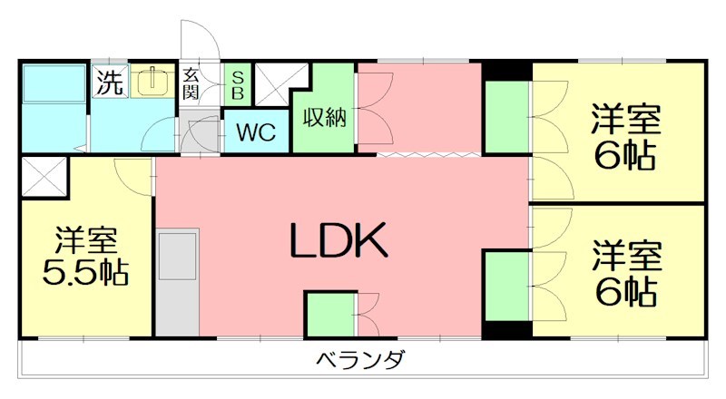 コーポ一ノ森 303号室 間取り