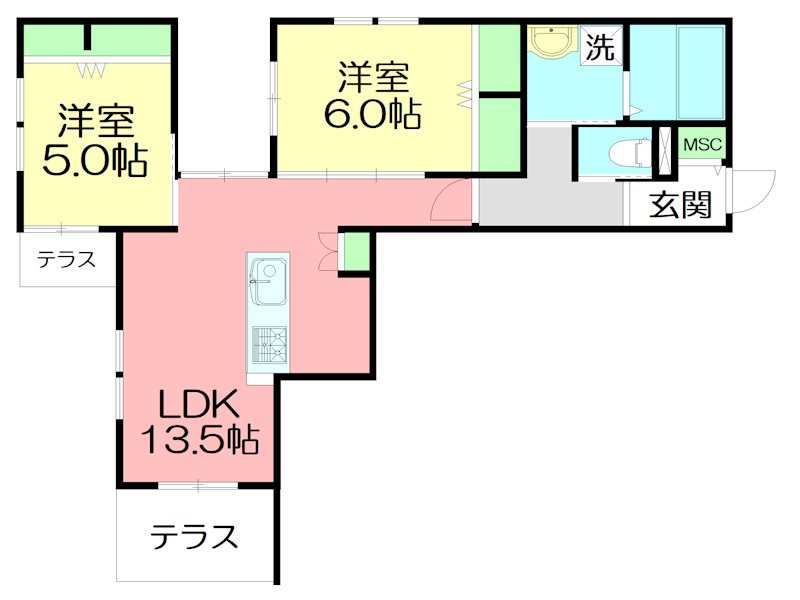 Ｖｉｌｌａ　Ｌｕｃｉｏｌａ 105号室 間取り