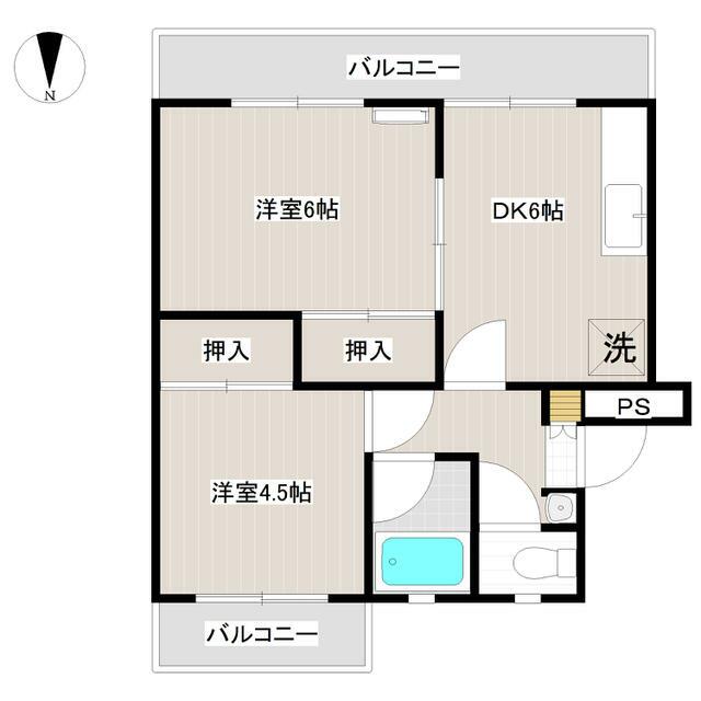 海老名三紫コーポ 205号室 間取り