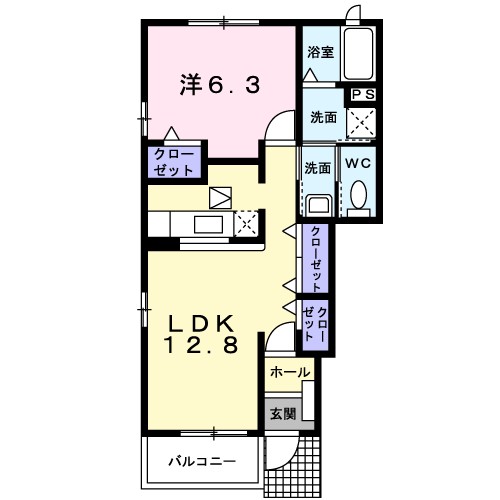 スプリング・ヒルＢ 101号室 間取り