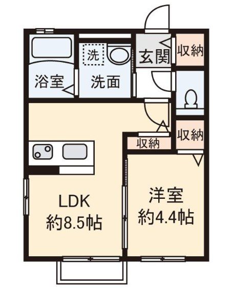 ベルコート旭Ⅱ  202号室 間取り