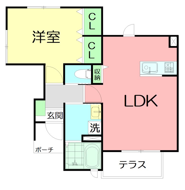 ハイツ湘南TWO  101号室 間取り