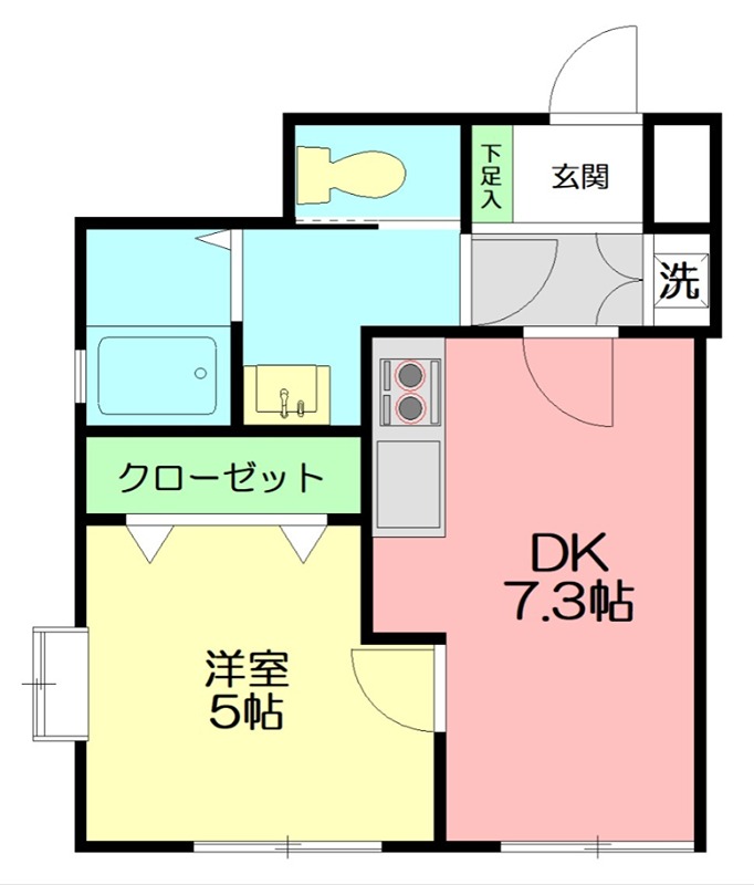 HB浜町Ⅱ 101号室 間取り