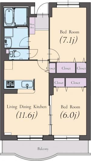 シンフォニア 402号室 間取り
