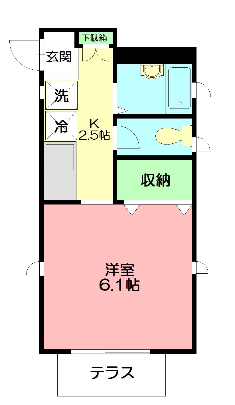 コーポアレス2 A号室 間取り