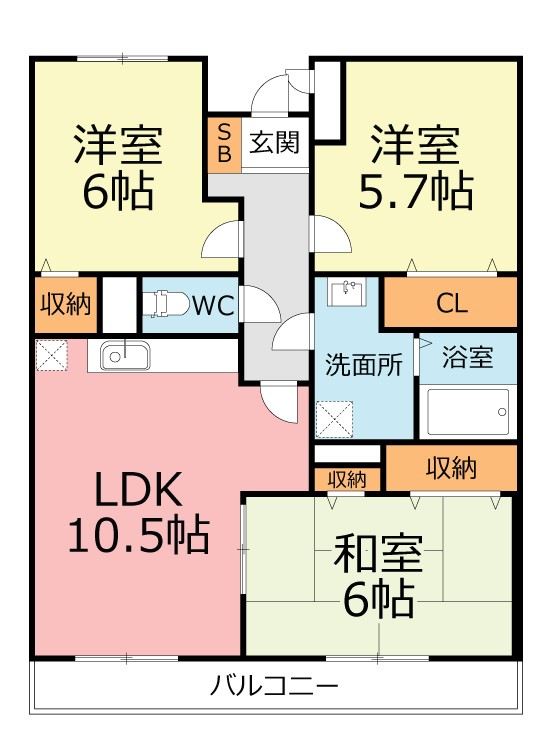 サンセールシマダ 302号室 間取り