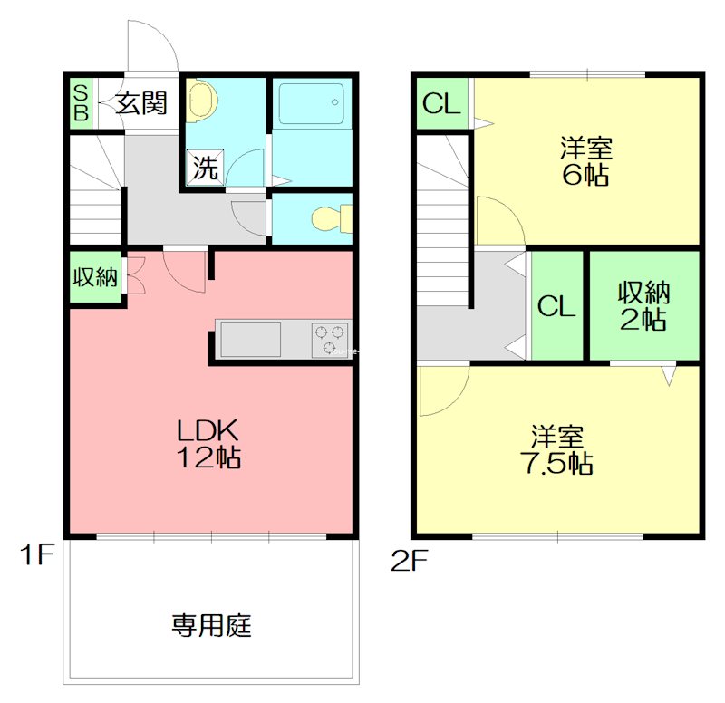 ラークヒル B号室 間取り