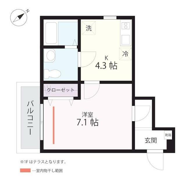 ＱＵＩＥＴ　ＣＲＡＢ　ＨＯＵＳＥ　ｍｉｘ鎌倉Ⅱ（仮） 301号室 間取り