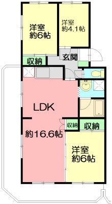 テレパレス辻堂西海岸Ａ棟  109号室 間取り
