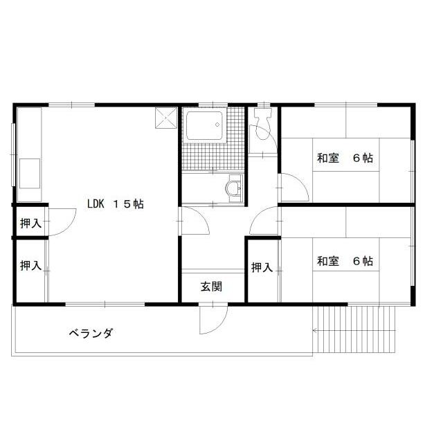 かづさやアパート 2F号室 間取り