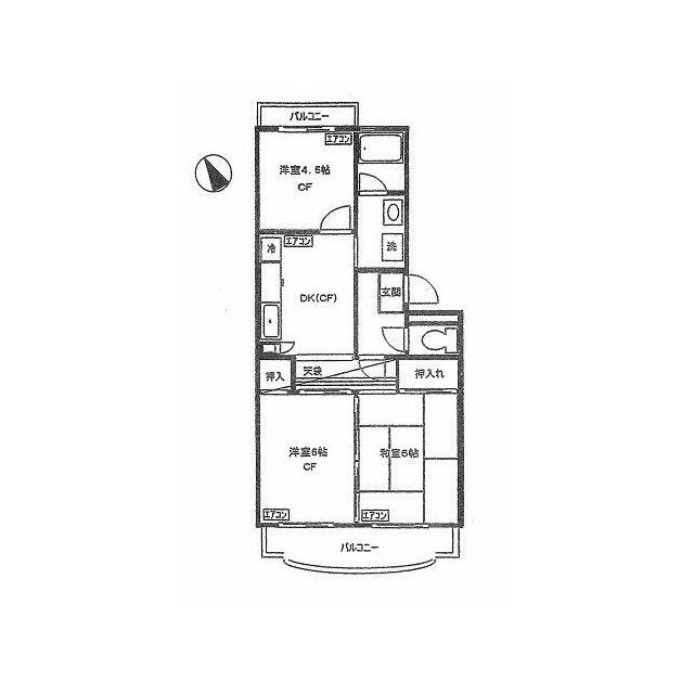 クリスタルハウス相模大塚 105号室 間取り
