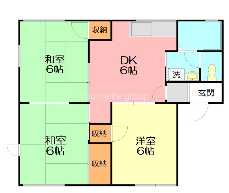 グランデールB 202号室 間取り