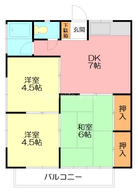 コーポハピネス 202号室 間取り