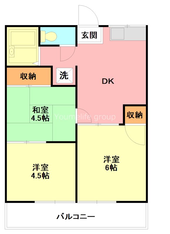 レピュート茅ヶ崎 205号室 間取り