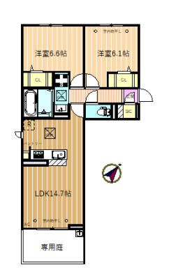 カメリア 103号室 間取り