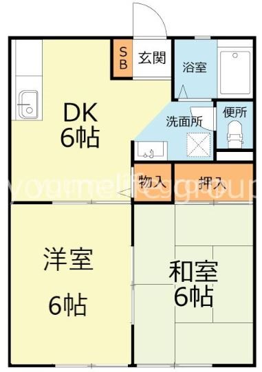 リバーサイドハイツB 205号室 間取り