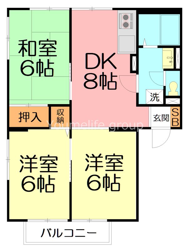 リーベンハイムA 201号室 間取り