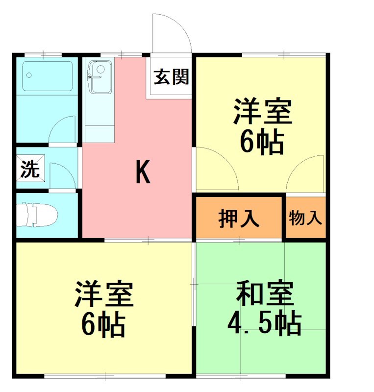 金手ハイツ 101号室 間取り