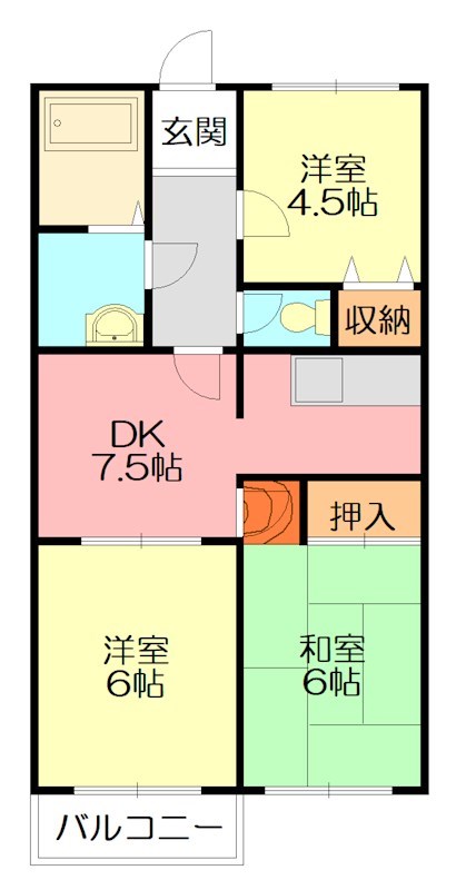 フェリース露木B 2F号室 間取り