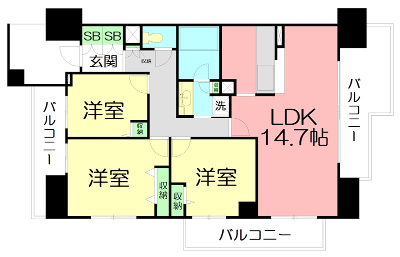 ＨＦ辻堂レジデンス 603号室 間取り