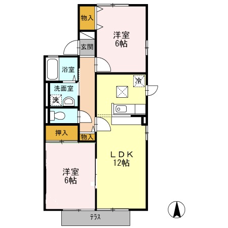 グリーンコンフォート 102号室 間取り