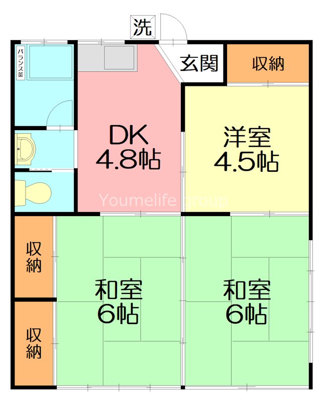 クィーンハイツ 1B号室 間取り