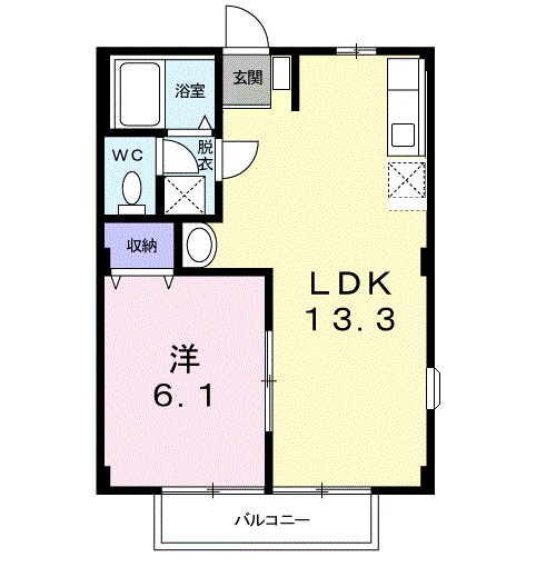 カーム山王 101号室 間取り