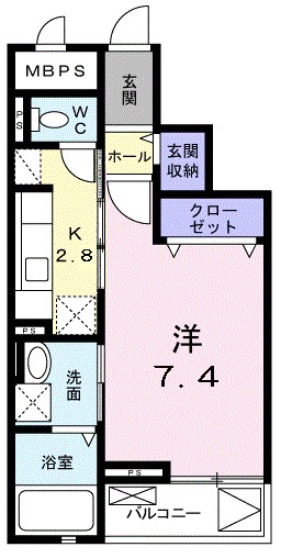グローリアクエント 301号室 間取り