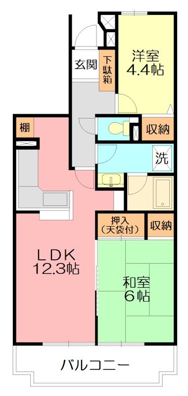 ヒルズ南戸塚3号棟 3-405号室 間取り