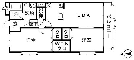 クレベール 403号室 間取り