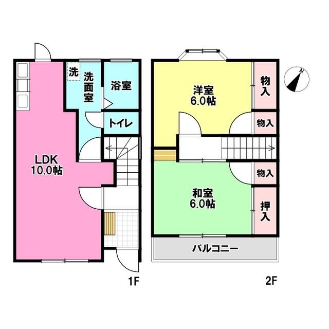５丁目テラスハウス 2号室 間取り