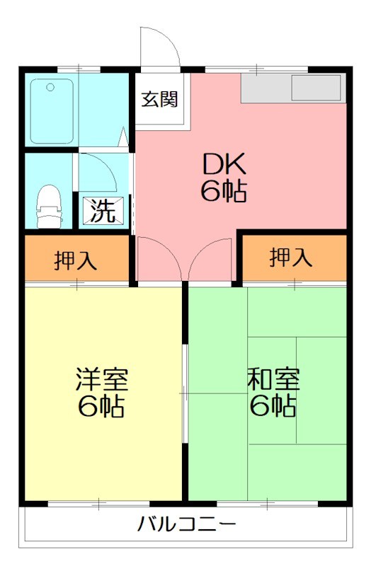 サンハイム桜ヶ丘 201号室 間取り