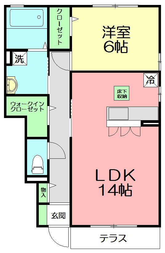 ウイングコート 103号室 間取り