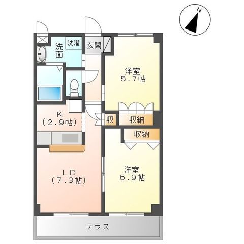 ＥＶＥＲ　ＳＨＩＮＥ　ＳＨＯＮＡＮ 0103号室 間取り