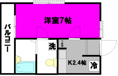エテル ネージュ 201号室 間取り