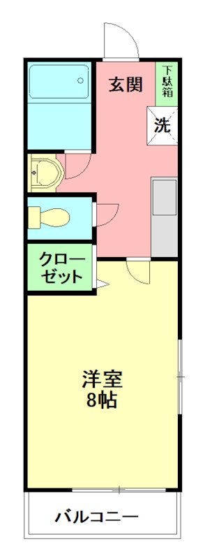 Y&rsquo;sクレスト材木座 205号室 間取り