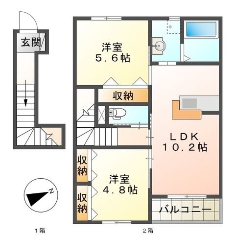 ラークヒル 201号室 間取り