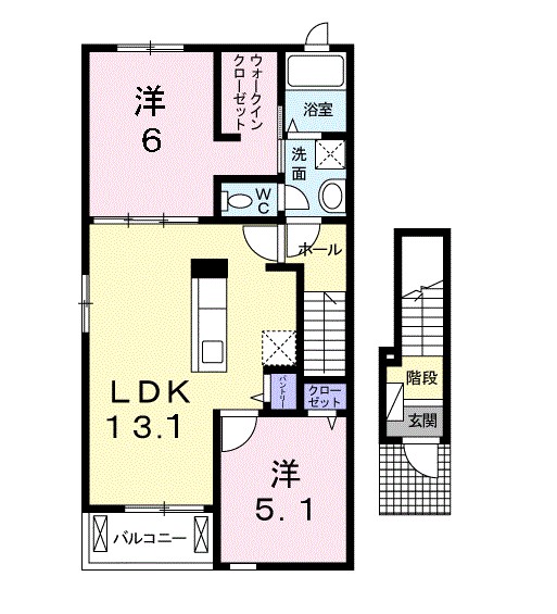 セリーンＡ 203号室 間取り