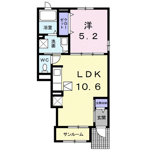ニューフローレンス 102号室 間取り