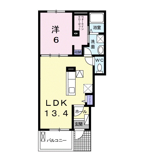 セリーンＡ 102号室 間取り