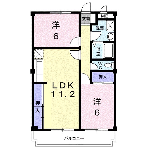 パストラル・宮ノ上 204号室 間取り