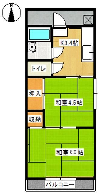 レピュート小林A 102号室 間取り