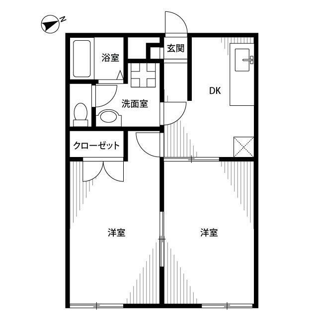 アンプルール フェール 長坂 205号室 間取り