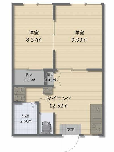 トライアングルハイツ 101号室 間取り