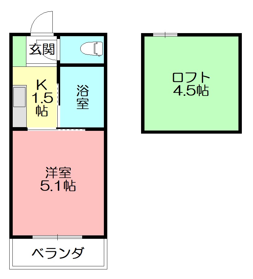 ビューテラス鎌倉 201号室 間取り